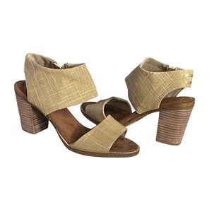 NEW TOMS Majorca Women’s Cut-Out Sandals Champagne Size 8.5